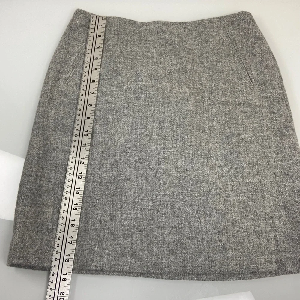 Talbots Women's 2P Gray Wool‎ Blend A Line Skirt Career Business Casual Size 2P